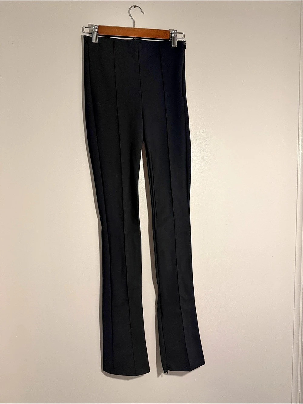 Zara Flare Pants with Slits Black Size Medium